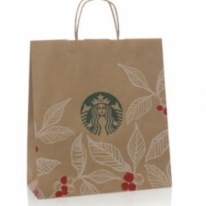 Printed Brown Twisted Handel Carry Bag