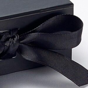 Black Emboss Printed With Ribbon Box